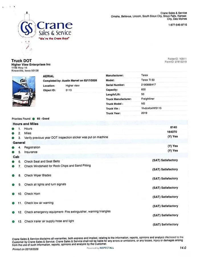 2019 Terex TL50M Service Mechanics Truck Crane for sale in Knoxville, IA - listing photo 46 of 49