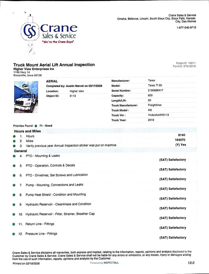 2019 Terex TL50M Service Mechanics Truck Crane for sale in Knoxville, IA - listing photo 42 of 49