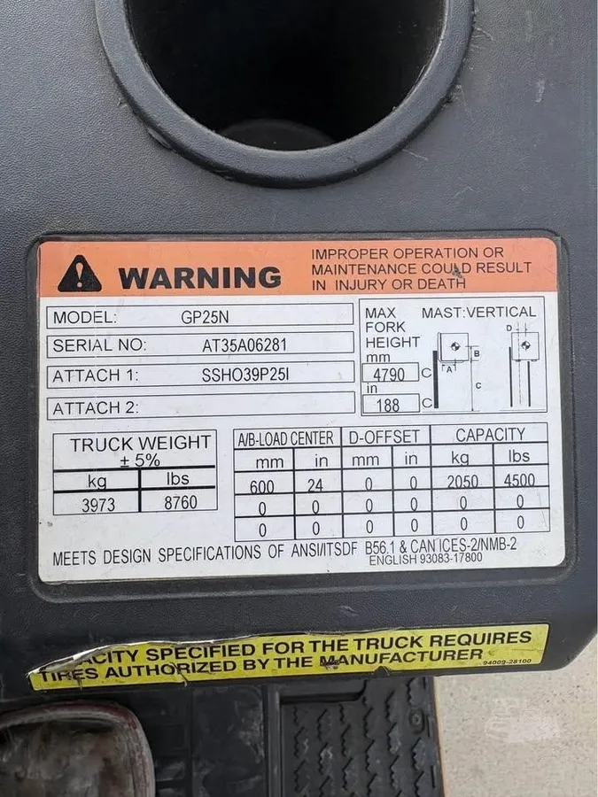 2019 Cat Lift Trucks GP25N Industrial Forklift Counterbalance for sale in Mount Ayr, IA - listing photo 7 of 7